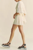 Davi & Dani Batwing Sleeve Waist Belt Romper  Style Ratio