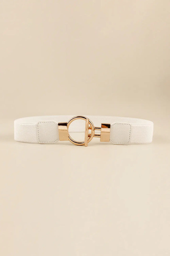 Circle Shape Buckle Zinc Alloy Buckle PU Leather Belt  Style Ratio