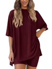 Full Size Relaxed Fit Top and Shorts Two-Piece Set  Style Ratio
