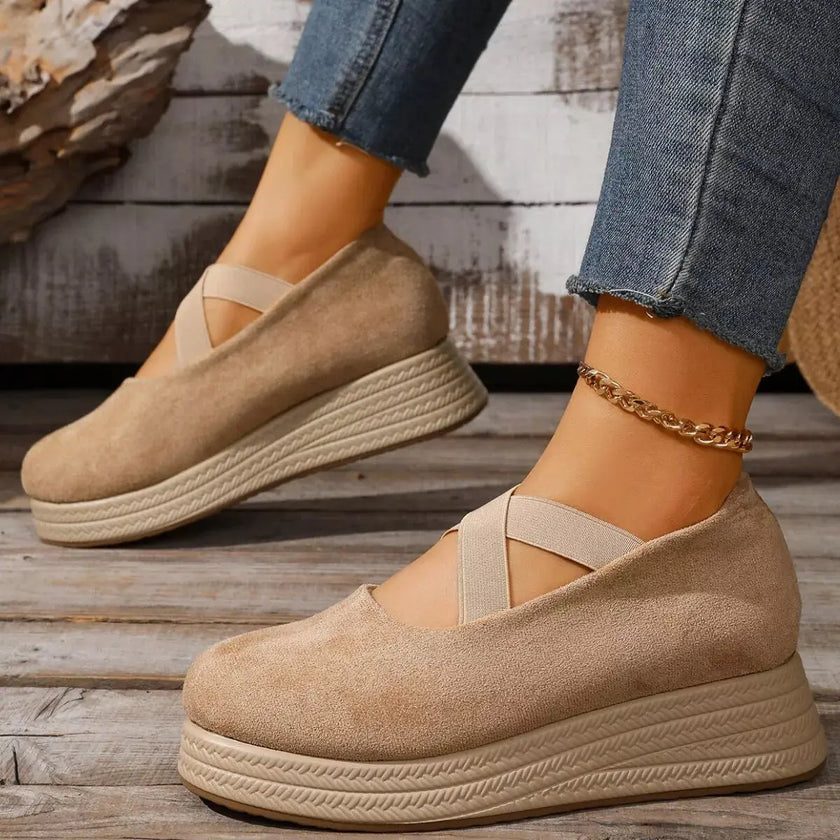 Crisscross Wedge Slip-Ons  Style Ratio