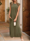 Full Size Slit Round Neck Sleeveless Maxi Tank Dress  Style Ratio