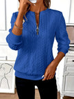 Texture Half Zip Long Sleeve Sweater  Style Ratio