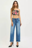 RISEN Elastic Band Slouch Ankle Boyfriend Cuffed Hem Jeans  Style Ratio