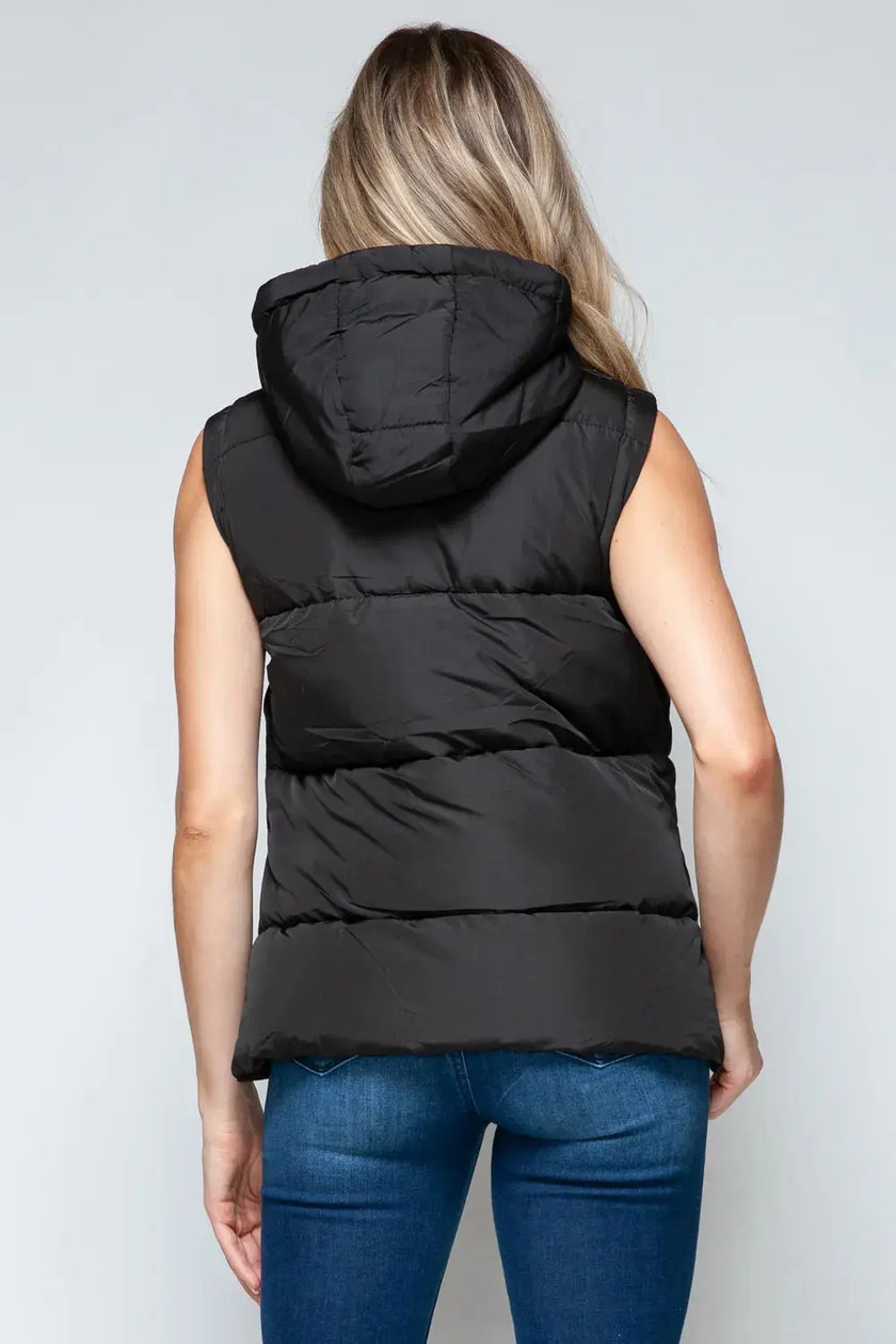 Snobbish Snap and Zip Closure Hooded Coat  Style Ratio