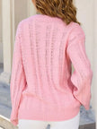 Cable Knit Long Sleeve Knit Top  Style Ratio
