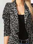 Leopard Print One Button Blazer  Style Ratio
