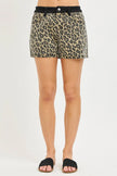 RISEN High Rise Leopard Shorts with Contrast Waistband  Style Ratio