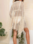 Tassel Openwork Open Front Cover-Up  Style Ratio