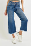 RISEN High Rise Crop Wide Leg Jeans with Wide Band Detail  Style Ratio