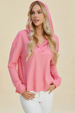Double Take Full Size High Low Dropped Shoulder Long Sleeve Hoodie  Style Ratio