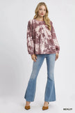 Umgee Metallic Fabric Blouse with Balloon Sleeves  Style Ratio