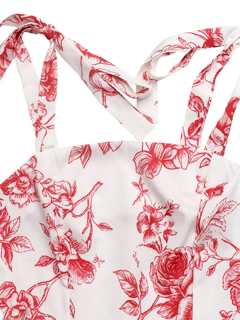 Floral Print Tie Strap Maxi Dress  Style Ratio