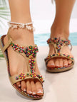 Beaded T-Strap Flat Sandals  Style Ratio