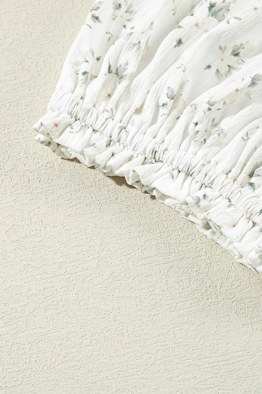 Smocked Printed Short Sleeve Jumpsuit  Style Ratio