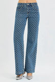 RISEN High Rise Wide Leg Bow Embroidered Jeans  Style Ratio