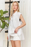 Adora Solid Cap Sleeve Button Up Short Sleeve Shirt  Style Ratio