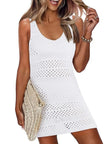 Crochet Knit Cover-Up Dress with Side Slit  Style Ratio