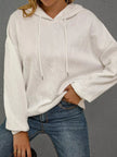 Full Size Embossed Lettering Casual Hoodie  Style Ratio