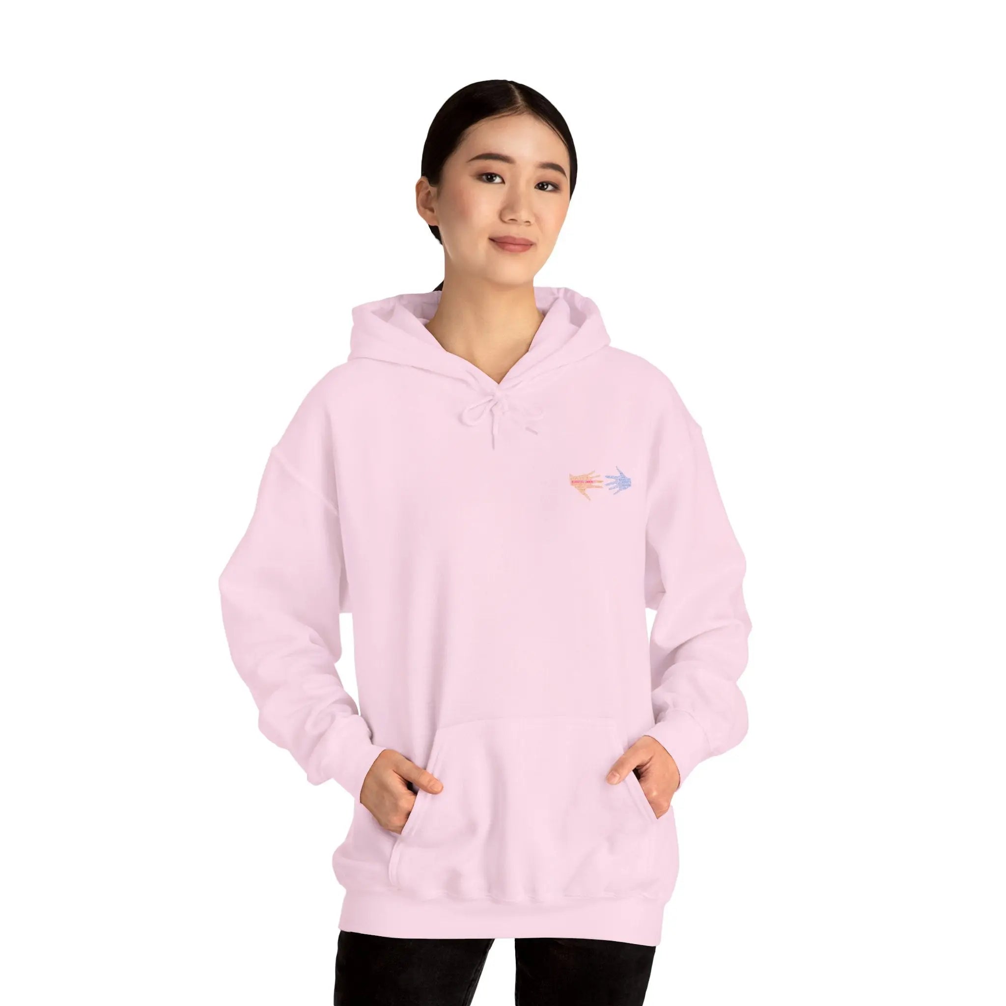 Neurospicy: Colorful Hands w/Words & Butterflies Design Hoodie  Style Ratio