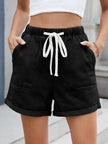 Drawstring Wash Denim Shorts  Style Ratio