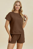 Double Take Short Sleeve Top and Shorts Set  Style Ratio