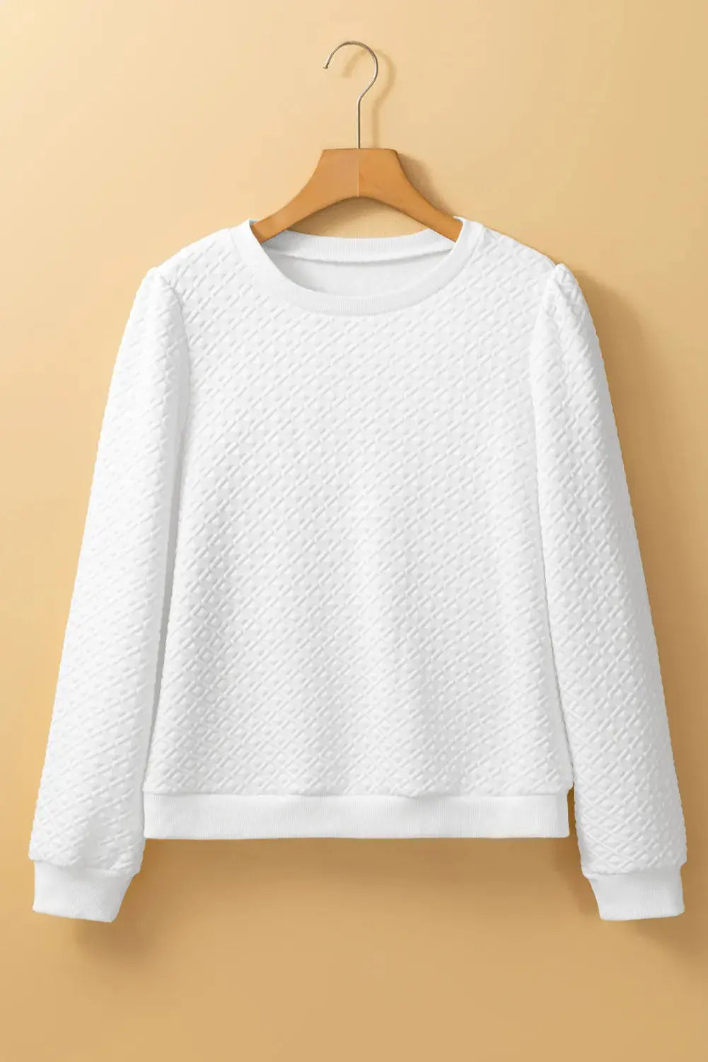 Textured Round Neck Long Sleeve Top  Style Ratio