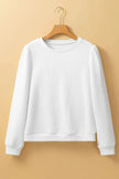 Textured Round Neck Long Sleeve Top  Style Ratio