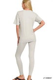 Zenana Brushed Dty Microfiber Short Sleeve Top and Pants Loungewear Set  Style Ratio