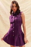 SO ME Button Down Sleeveless Collared Game Day Mini Dress  Style Ratio