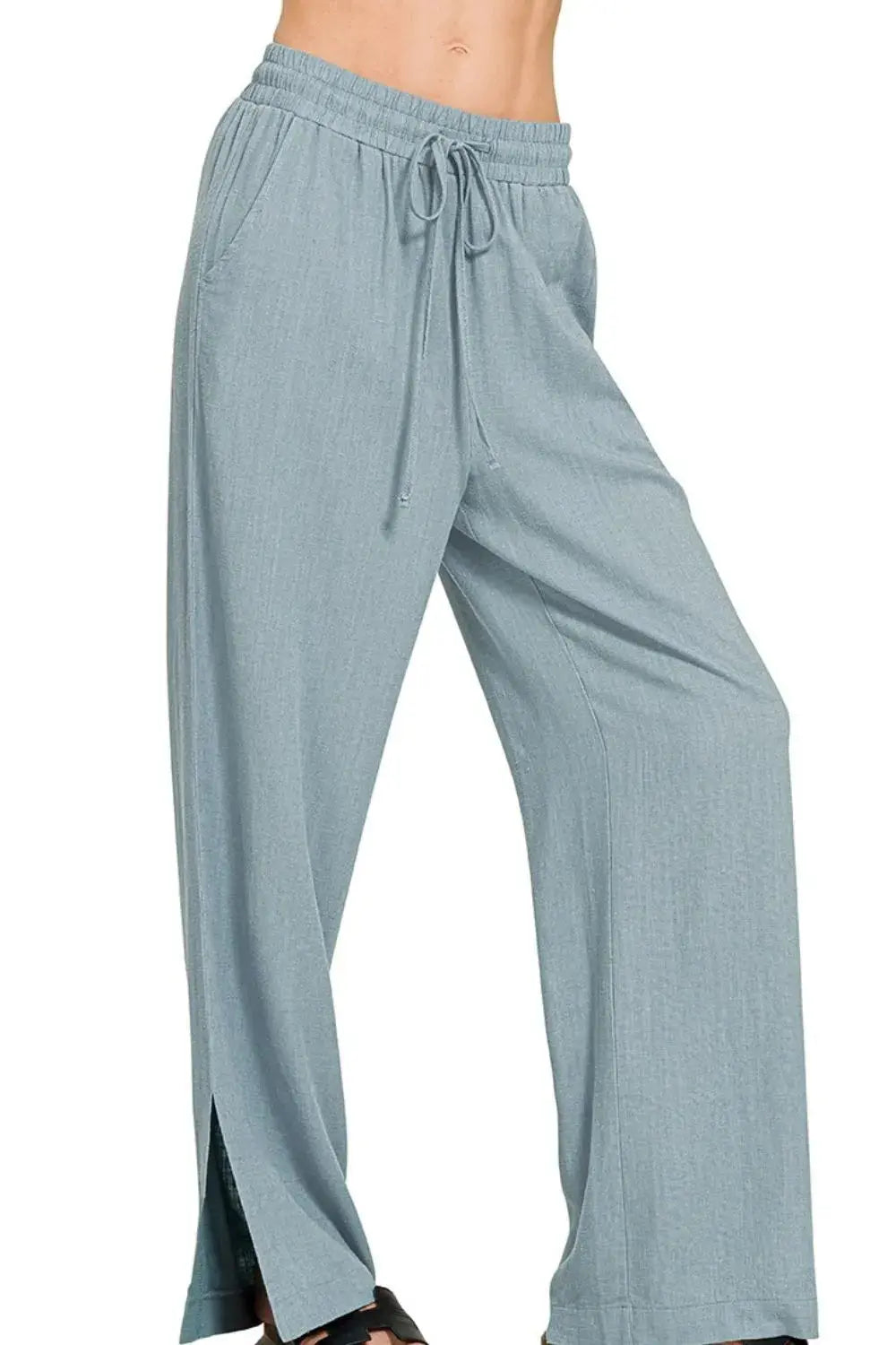 Zenana Linen Drawstring Pants  Style Ratio