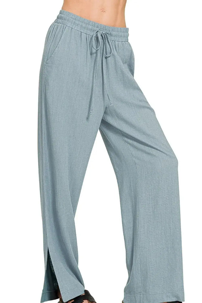 Zenana Linen Drawstring Pants  Style Ratio