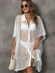 Sheer Mesh Button Up Cover Up  Style Ratio