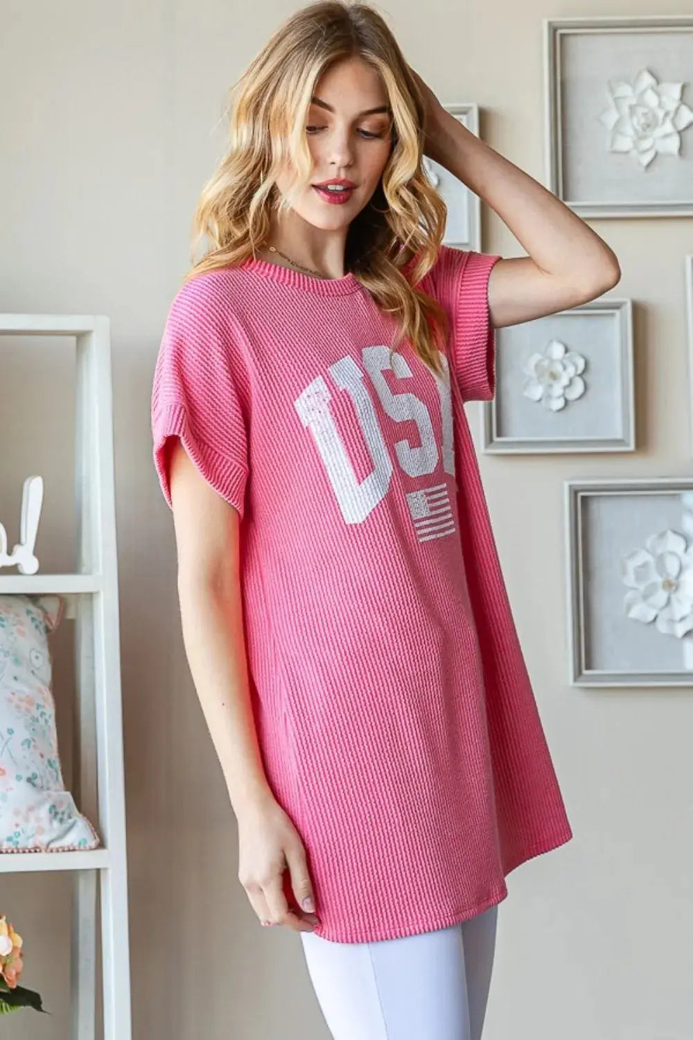 Heimish USA Graphic Short Sleeve Ribbed Shirt  Style Ratio