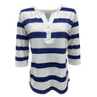 Stripe V Neck Buttoned Casual Shirt - Style Ratio