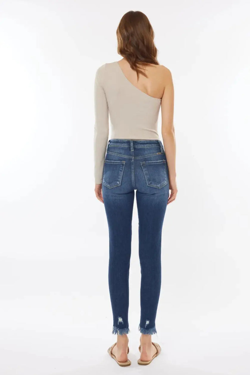 Kancan Raw Hem High Waist Cropped Jeans  Style Ratio