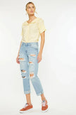 Kancan Mid Rise Distressed Boyfriend Jeans  Style Ratio