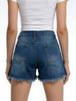 Distressed Frayed Hem Denim Shorts  Style Ratio
