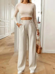 Full Size High Waisted Wide Leg Pants  Style Ratio