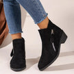 Point Toe Block Heels Boots  Style Ratio