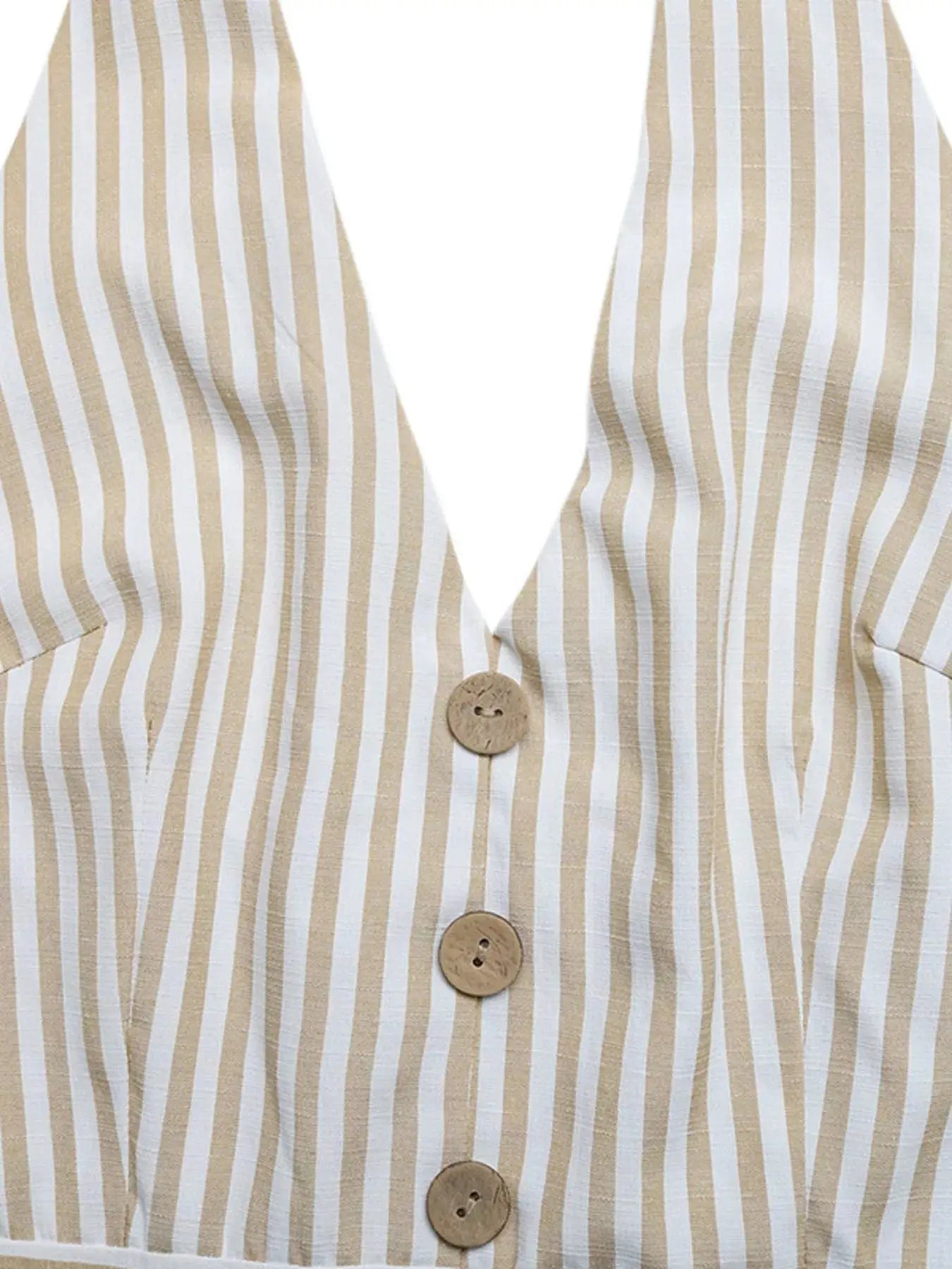 Striped Halter Neck Romper  Style Ratio