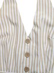 Striped Halter Neck Romper  Style Ratio