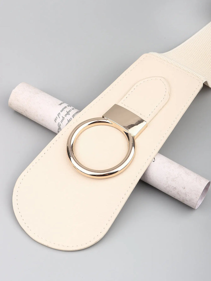 PU Elastic Wide Belt with Alloy Buckle  Style Ratio