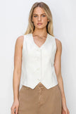RISEN V Neck Button Down Vest  Style Ratio