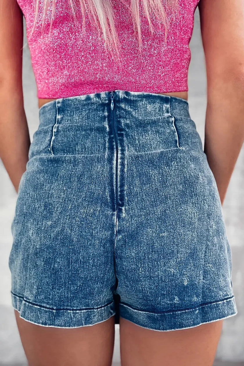 Zip Back Denim Skort  Style Ratio