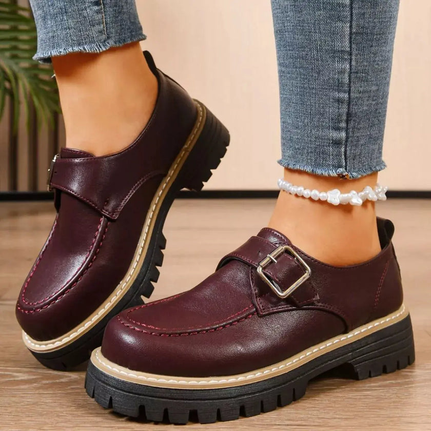 Round Toe Buckle Loafers  Style Ratio