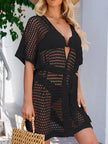 Open Front Tied Openwork Cover-Up  Style Ratio