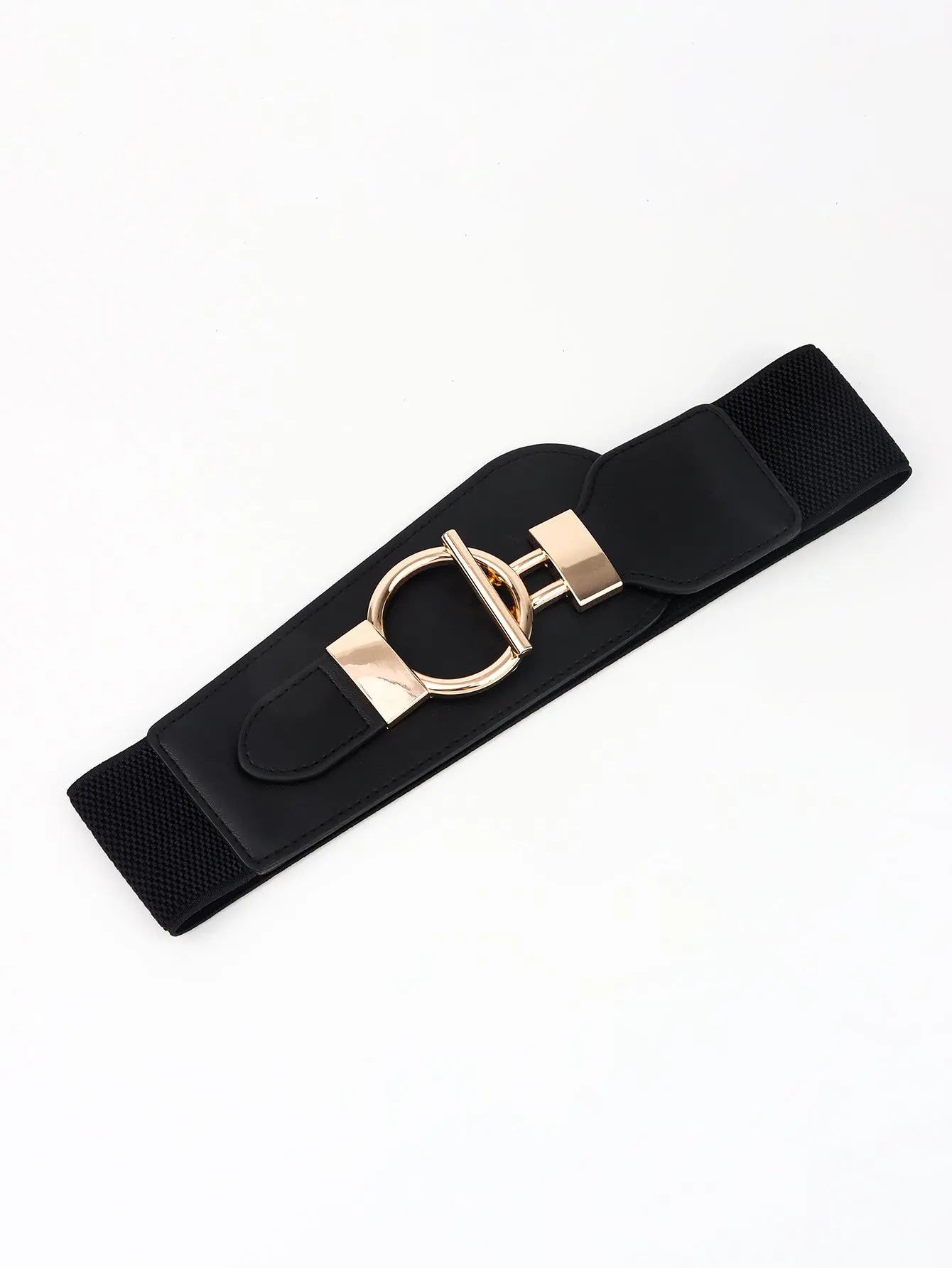 PU Elastic Wide Belt with Alloy Buckle  Style Ratio