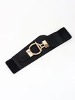PU Elastic Wide Belt with Alloy Buckle  Style Ratio