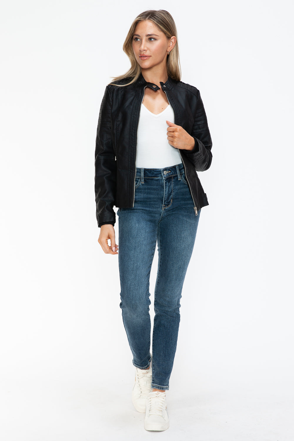 Biker Jacket with Side Zip Pockets