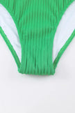 Textured Contrast Banding Bikini High Waist 2pcs Swimsuit  Style Ratio